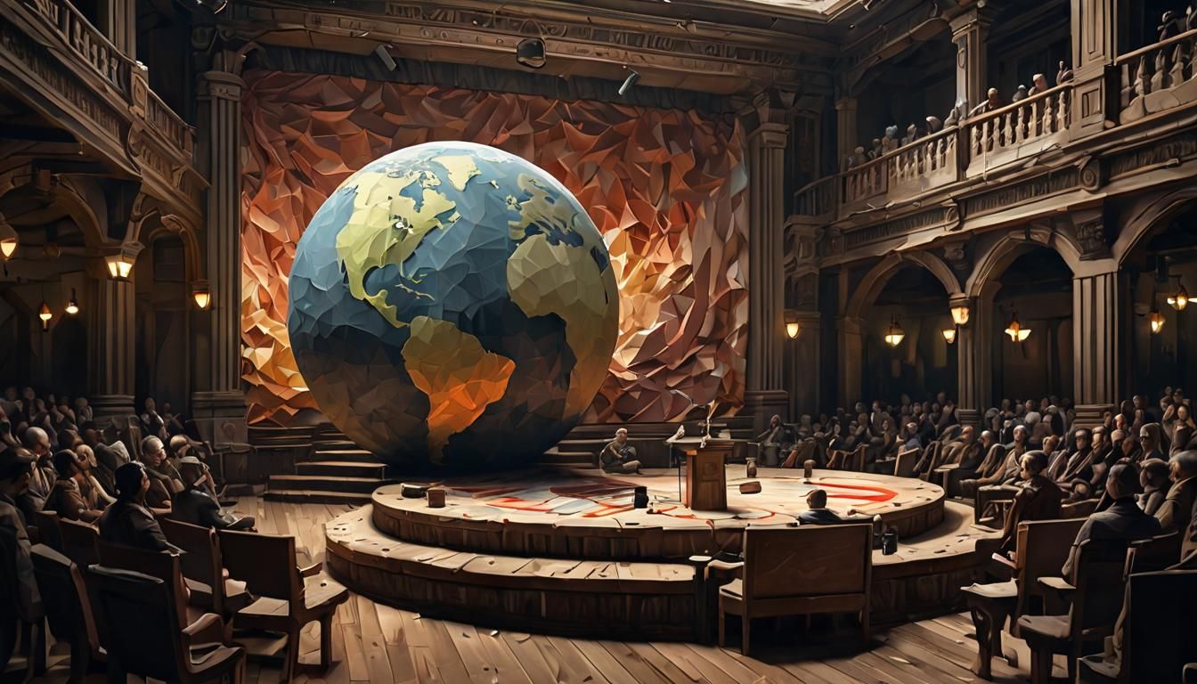 World is a Stage: Detailed Low Poly Impasto Painting