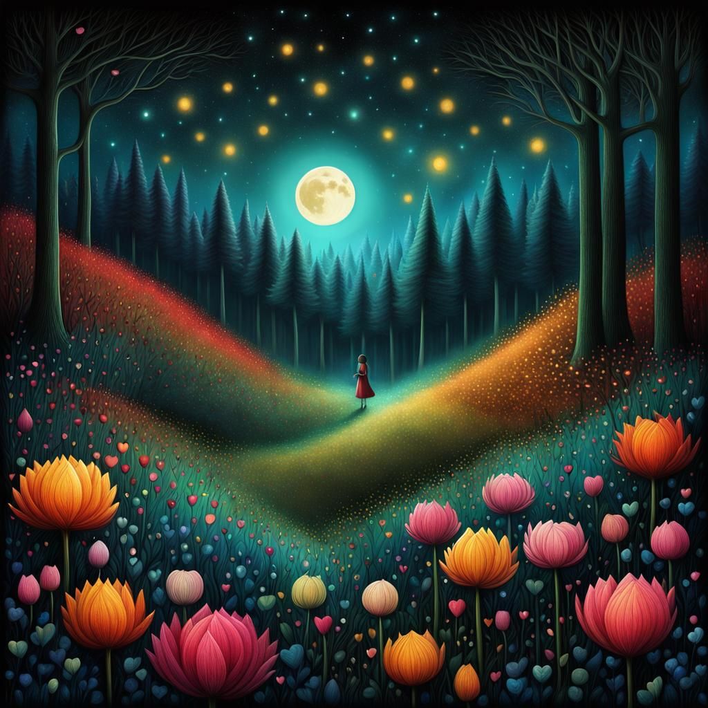 Enchanted Flower Field in Fable Forest