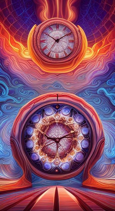 Psychedelic Astral Futurism Clocks