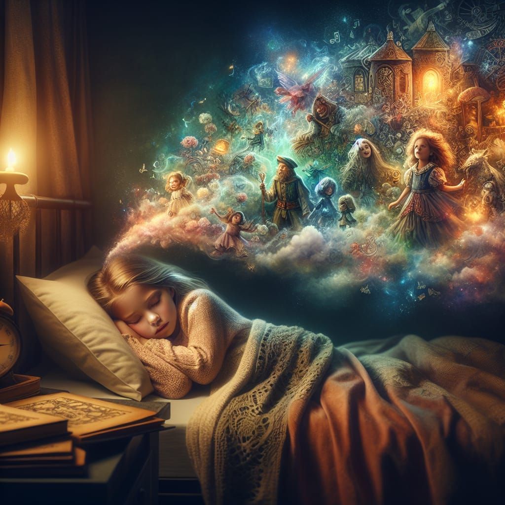 Girl's Whimsical Dream: A Cozy Fantasy