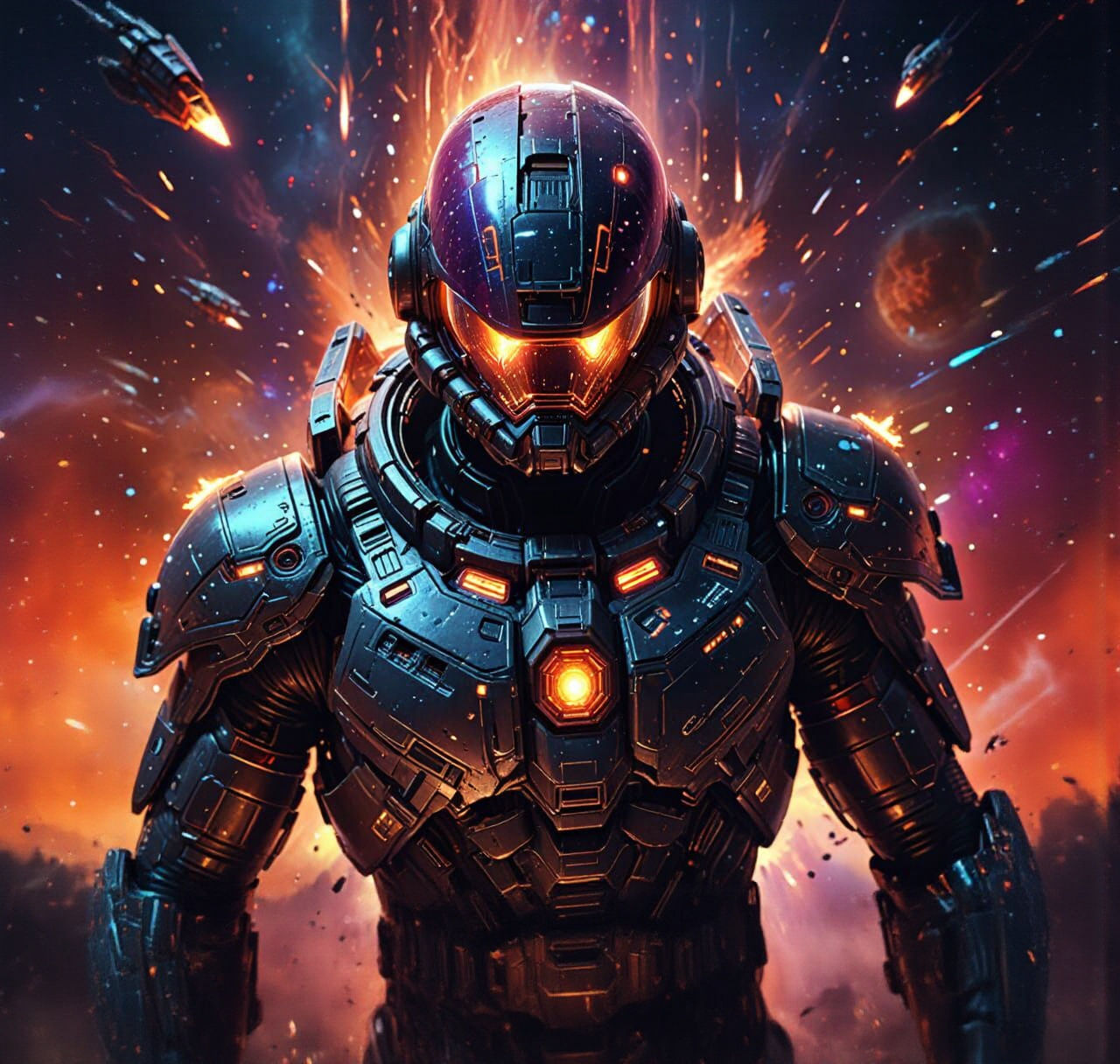 Sci-Fi Spaceship in a Digital Painting Style