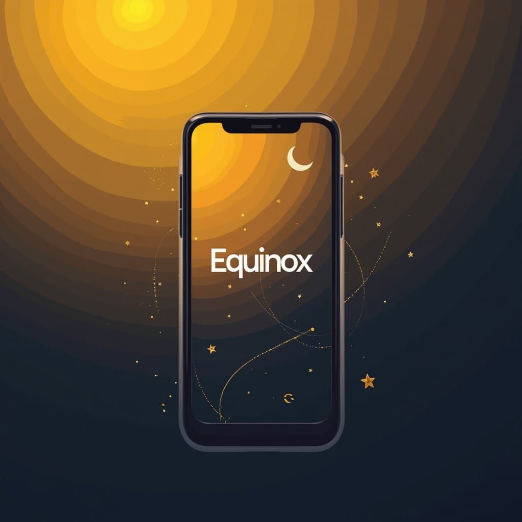 Equinox Phone with Celestial Gradient Background