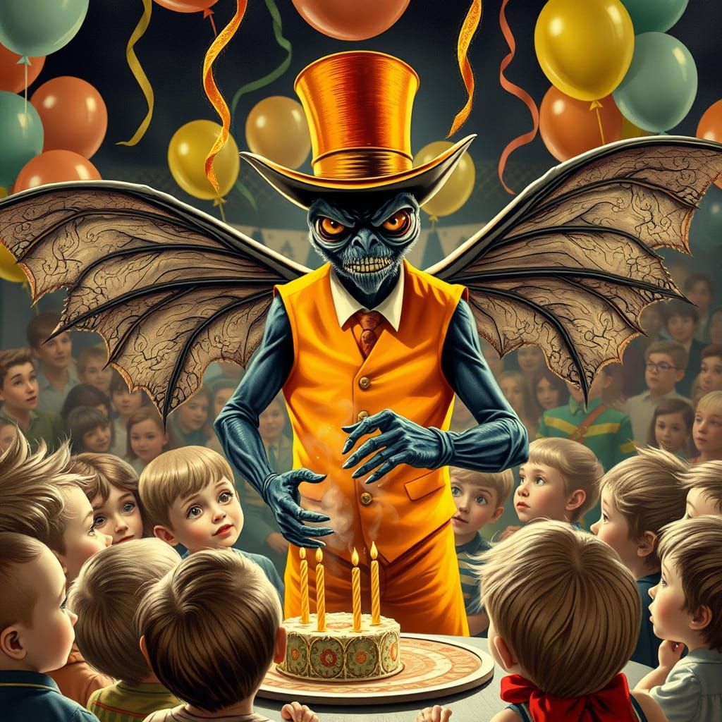 Mothman Performs Magic Tricks at Birthday Party