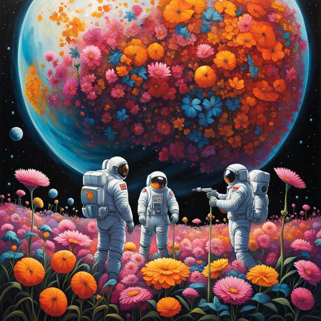 Lunar Garden Graffiti Art in Geodesic Dome