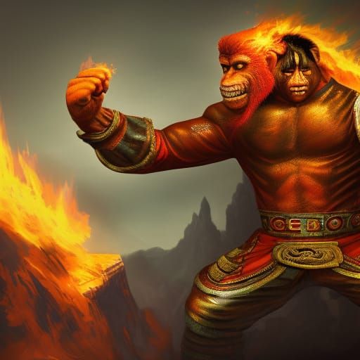 Ape Kung Fu Master with Fire Fists