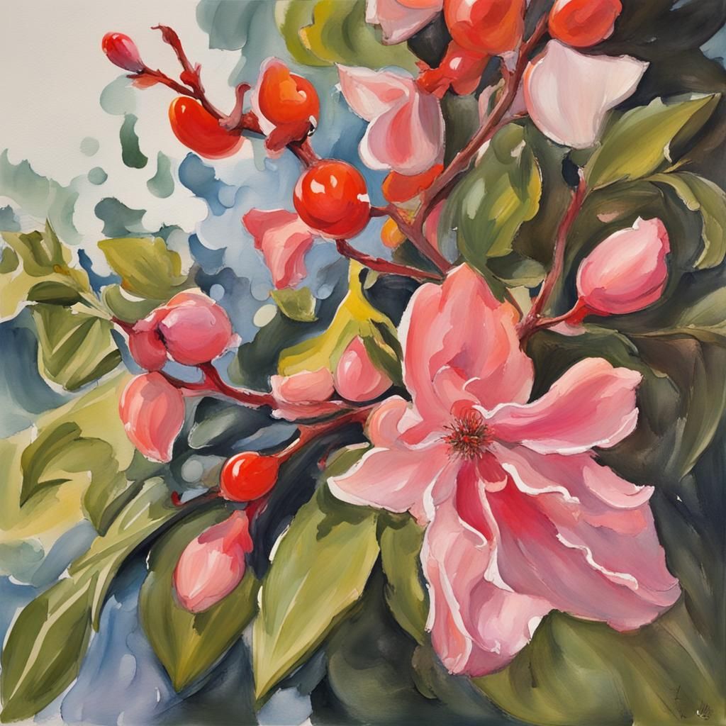 Detailed Gouache Painting