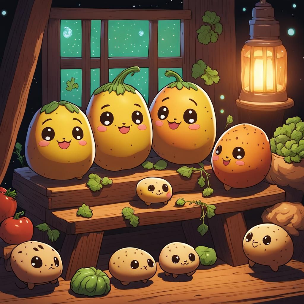 Padme Amidala as Kawaii-Chibi Potato Anime Art