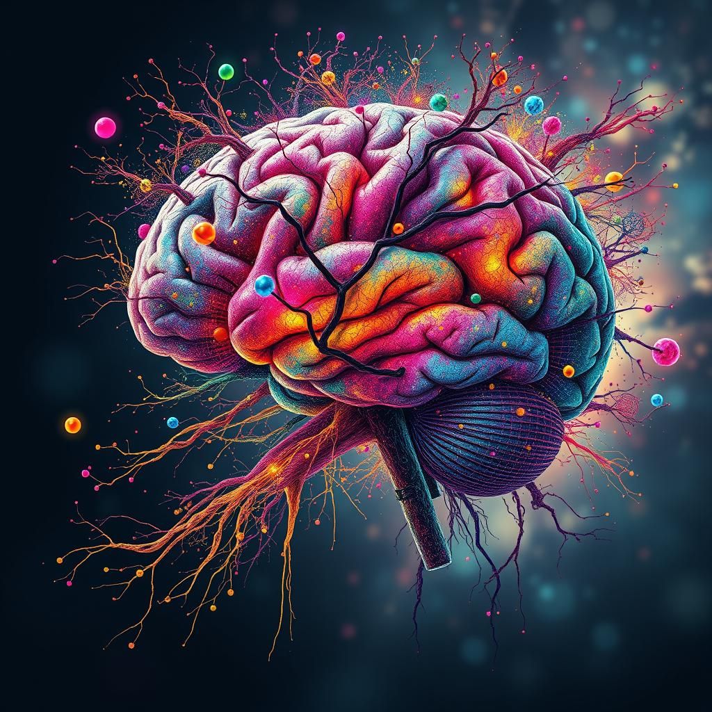 Brain Bursting with Creativity in Vibrant Colors