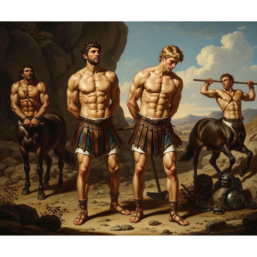 Greek Heroes Forced Labor by Centaurs