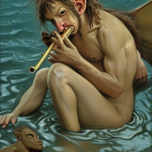 Satyr's Serenade: An Oil Painting