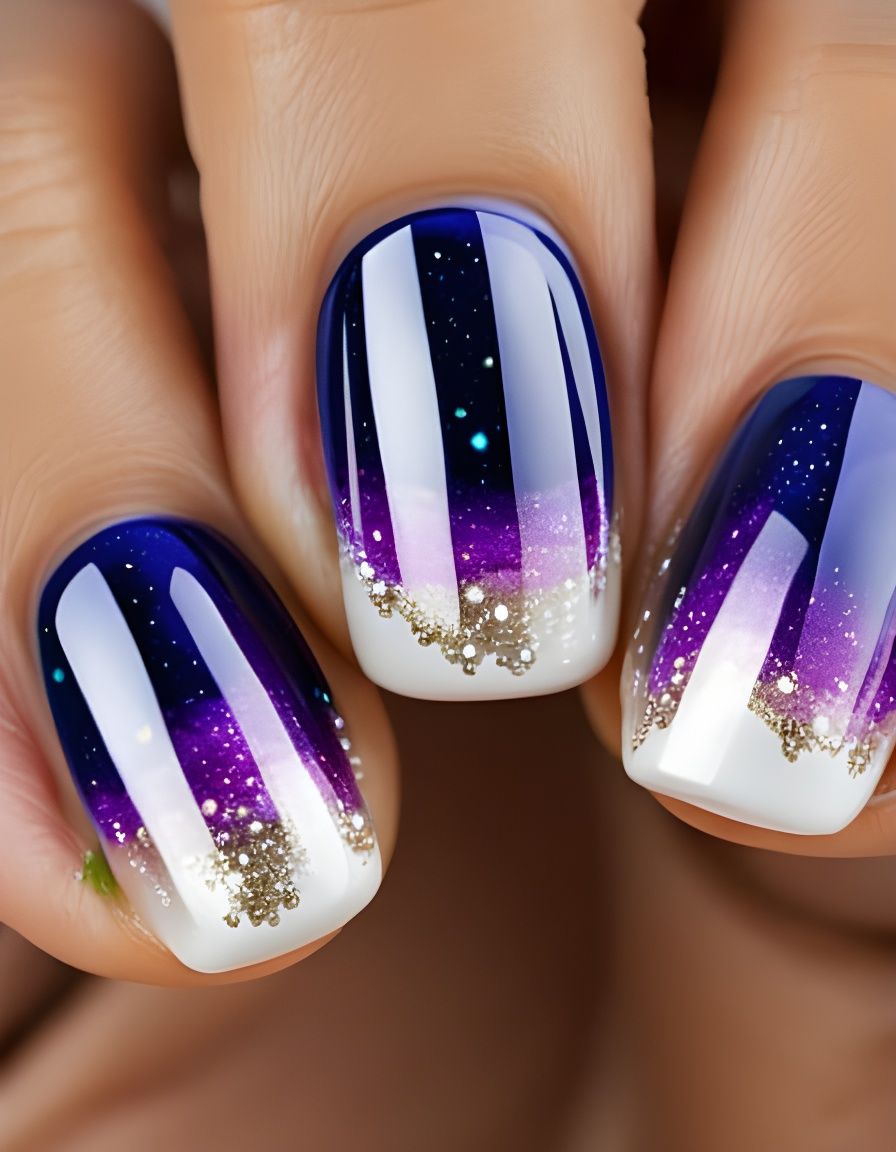 Glitter Gel-Polish Nail Art Design