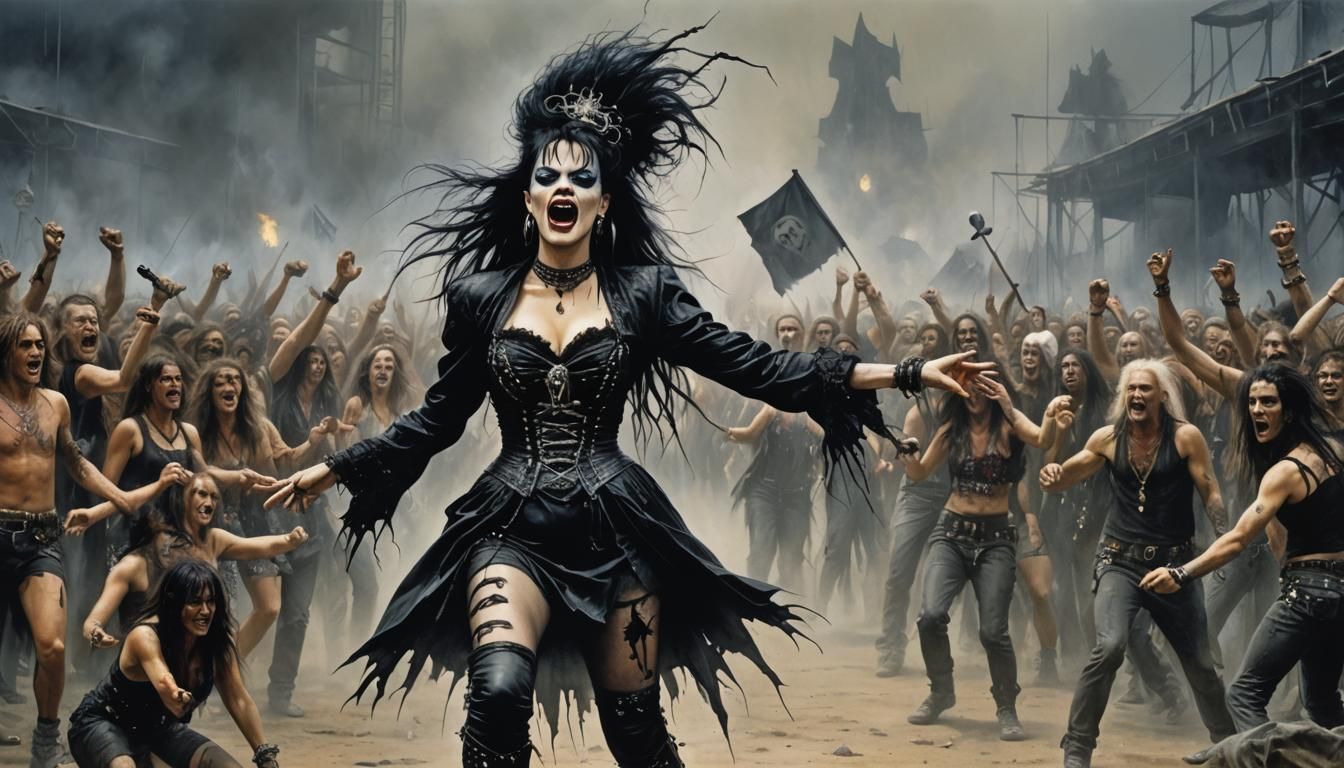 Nina Hagen Performance in Luis Royo Style