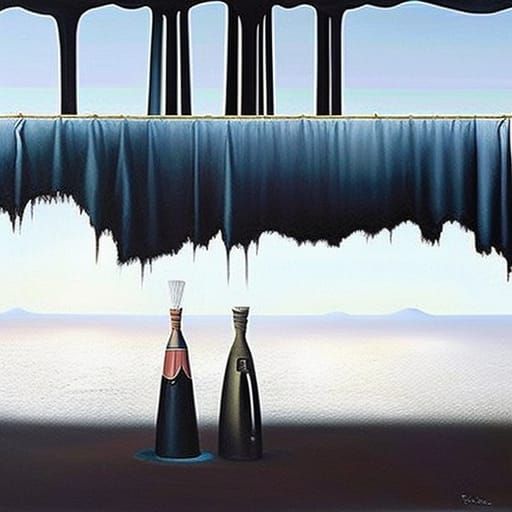 Bleak Surrealist Painting: An Upside-Down World