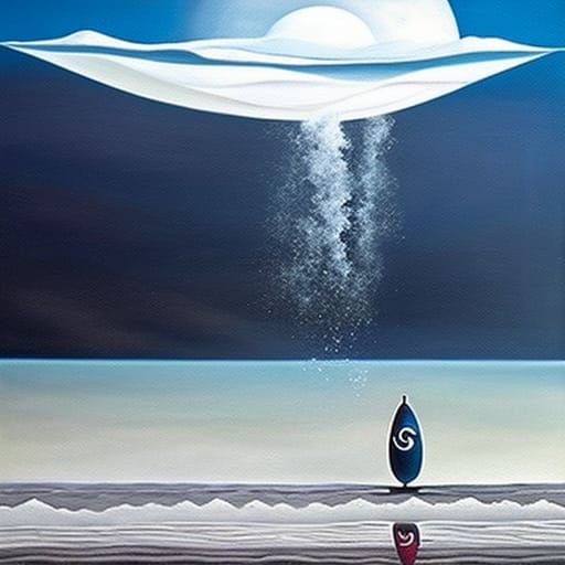 Bleak Surrealist Painting: An Upside-Down World