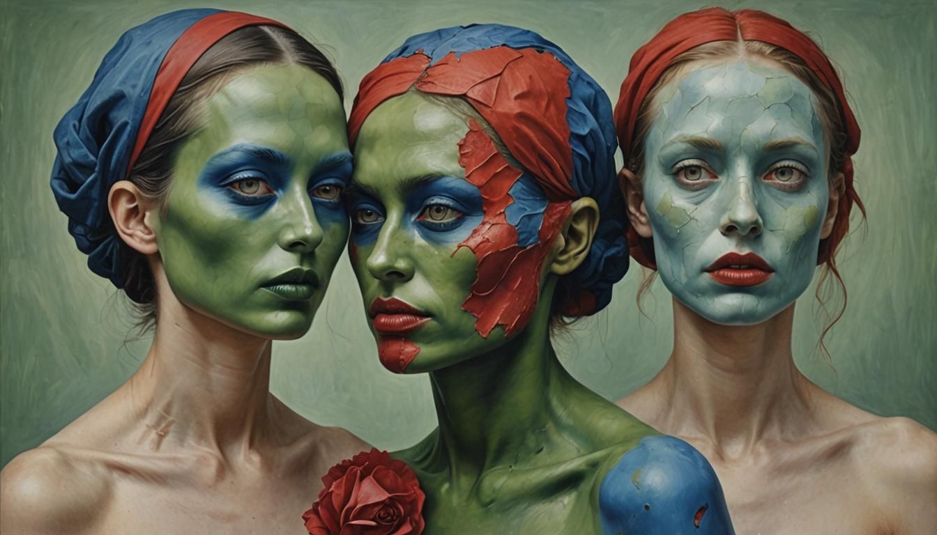 Surreal Figures with Varied Skin Tones
