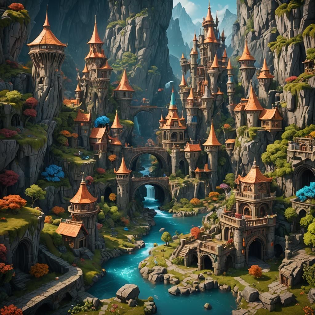 Fantastical Matte Painting in Deep Color, 8K