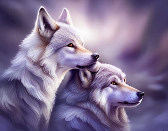 AI Generated Image of Wolves