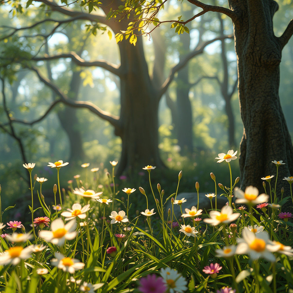 Enchanted Spring Landscape: Fantasy Concept Art