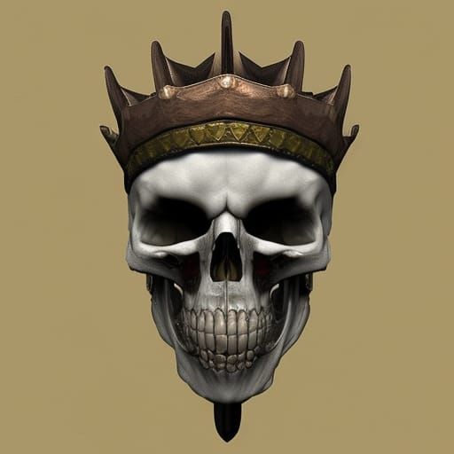 Zombie King Skull Crown: 3D Rendered Art