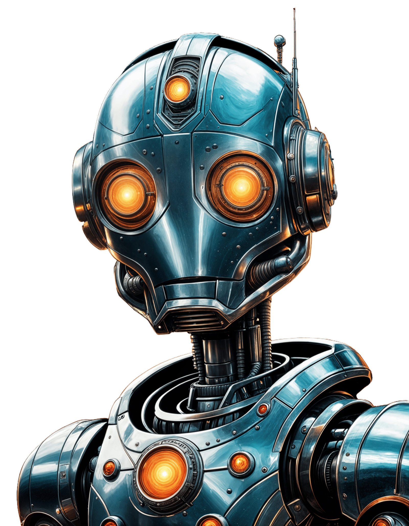 Art Deco Robot on a Futuristic Planet in Comic Style