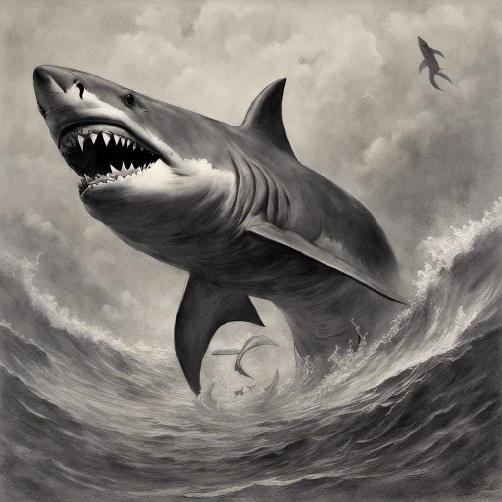 Horrific Shark Inspired by Gustave Doré