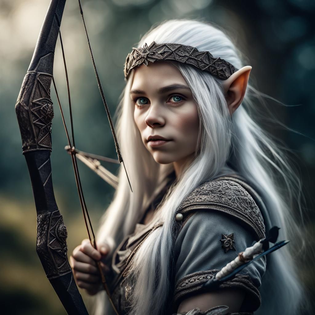 Deep Gnome Huntress Portrait in Hyperrealistic Style