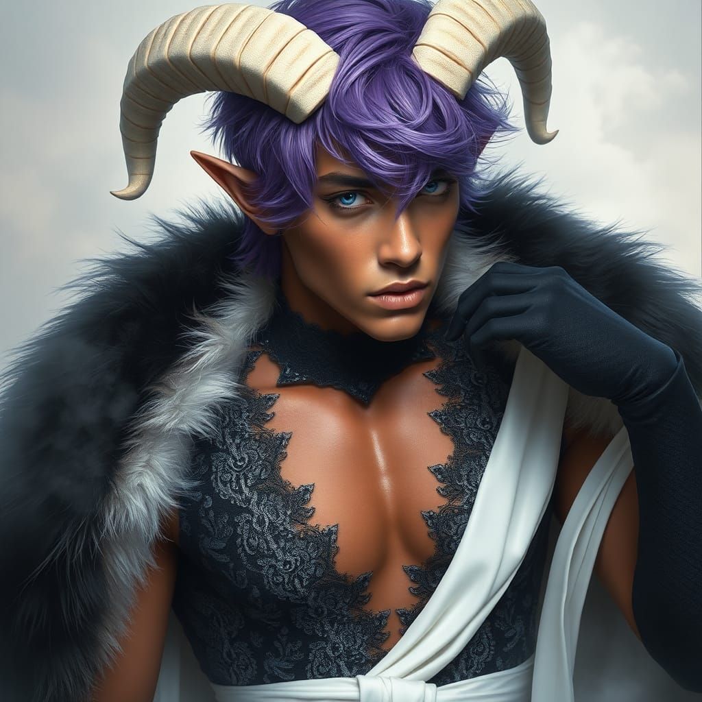 Ethereal Elf Man Portrait in High Fantasy Style