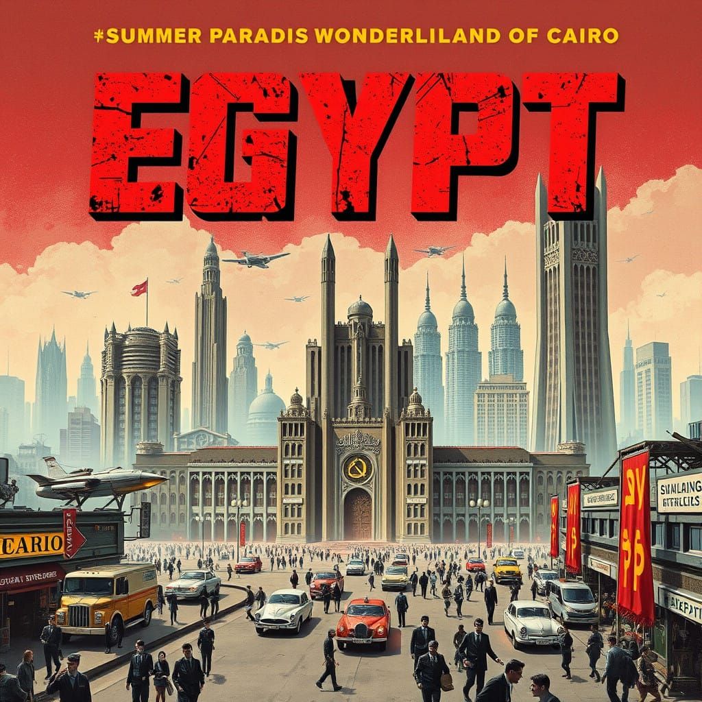 Egypt: Futuristic Dystopian Paradise in Retro-Futuristic Sty...