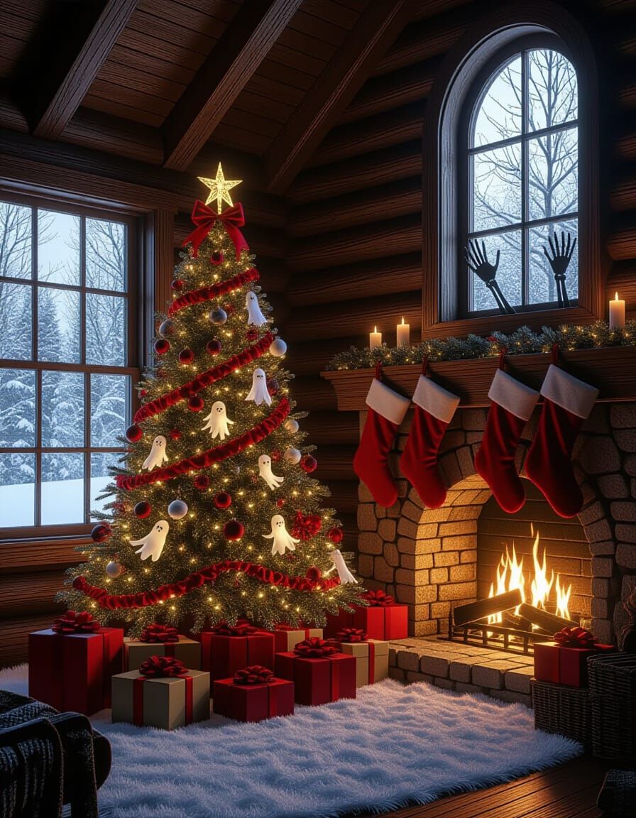 Gothic Christmas Cabin with Cursed Gifts