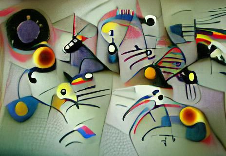 Sad Cats in Abstract Expressionist Style