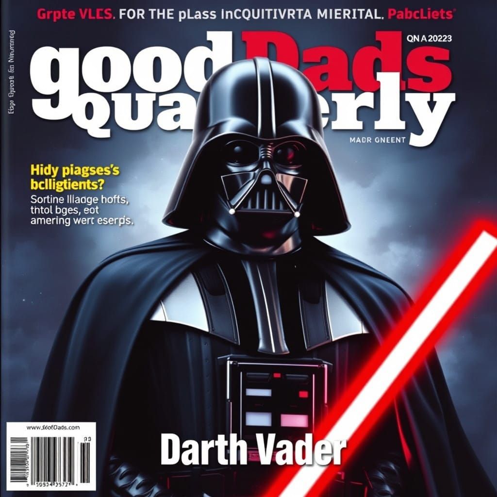 Darth Vader as a Cover Star in a Vintage-Style Magazine