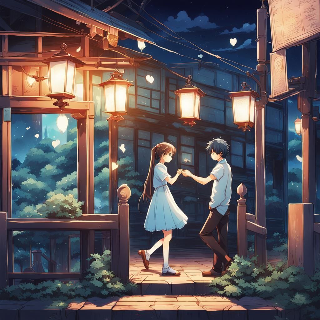 Anime Love Story Book Covers in Cel-Shaded Style