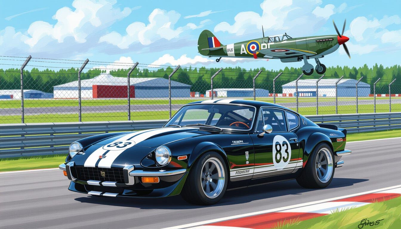 Retro-Modern Triumph GT6 Acrylic Painting