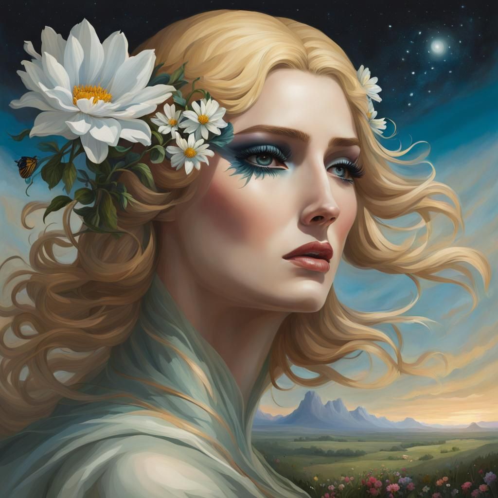 Surreal Flower Emerges from Maiden's Eye