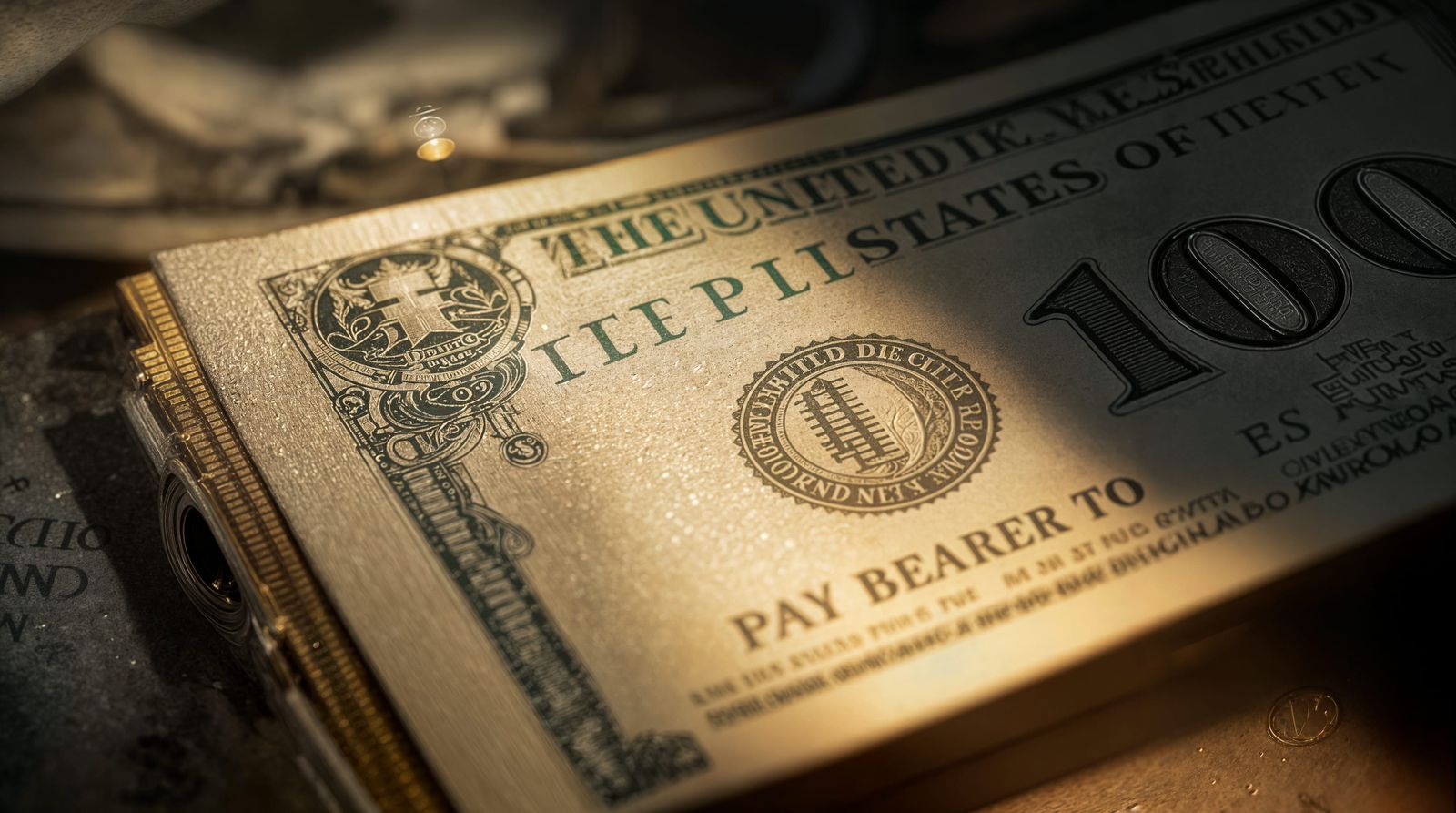Cinematic Close-Up of a US Dollar Bill in an Ornate Circle
