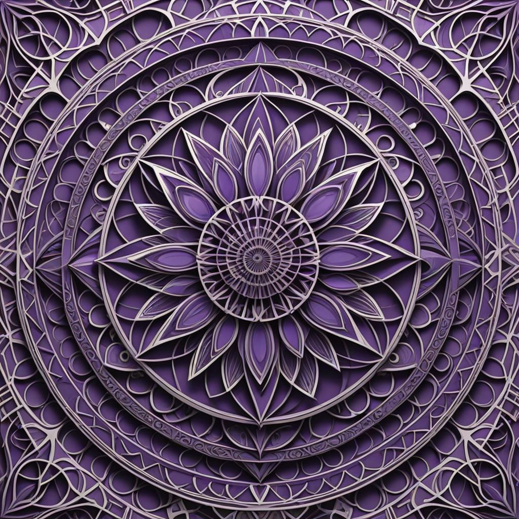 Vibrant Purple Fractal Art in a Void