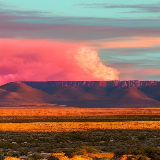 Vibrant Sunset Over the Karoo Landscape