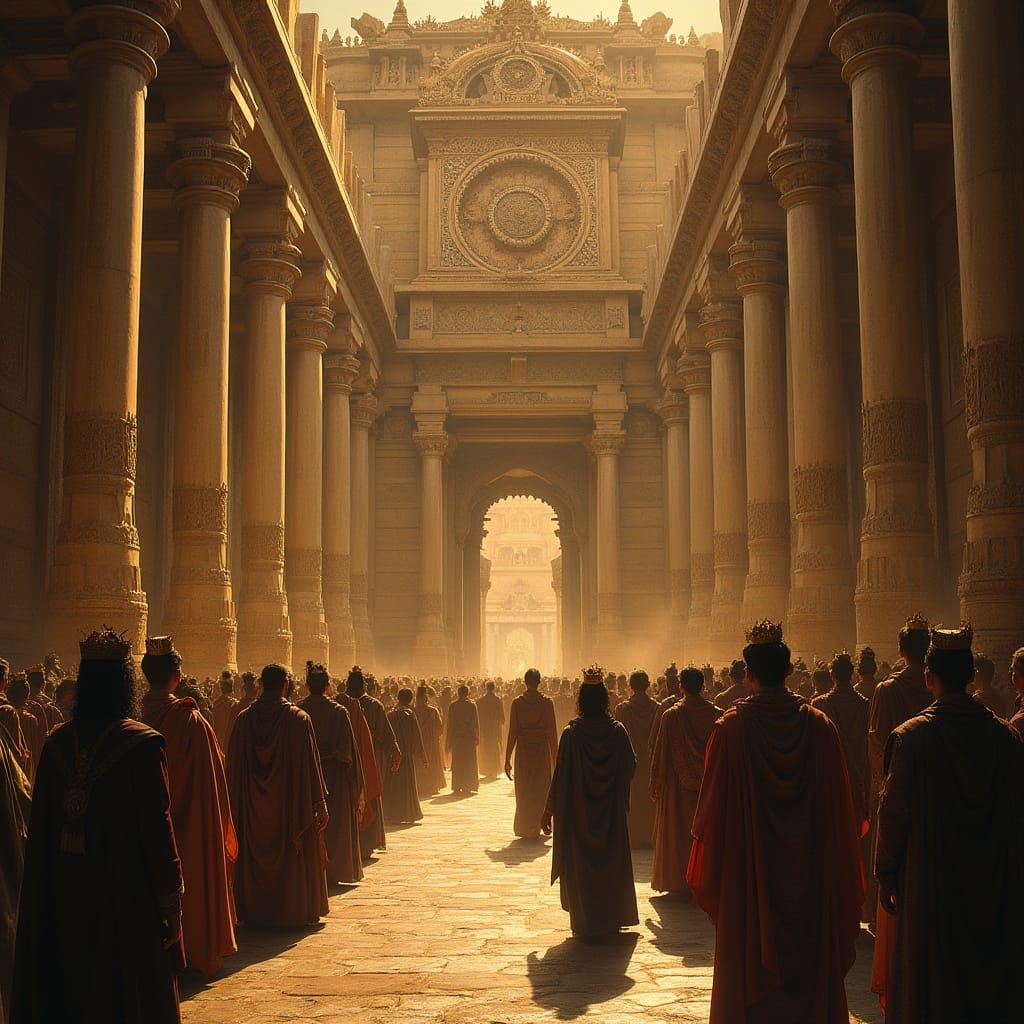 Ancient Monarchs in Grand Temple Procession, Inspired by Fra...