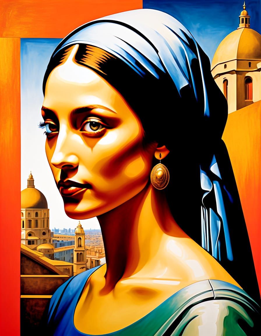 Ethereal Renaissance Beauty in Modern Metropolis