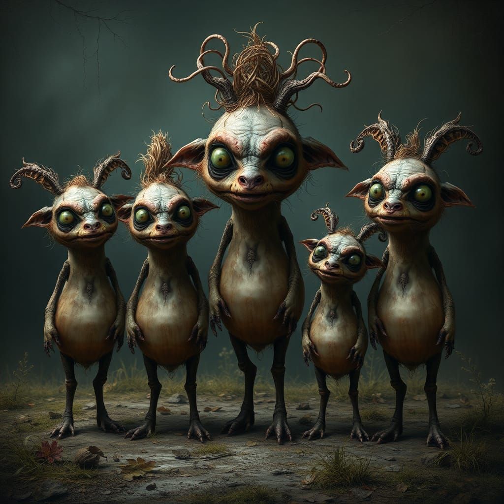 Gloomy Onion Animals: Weird Anthropomorphic Creatures