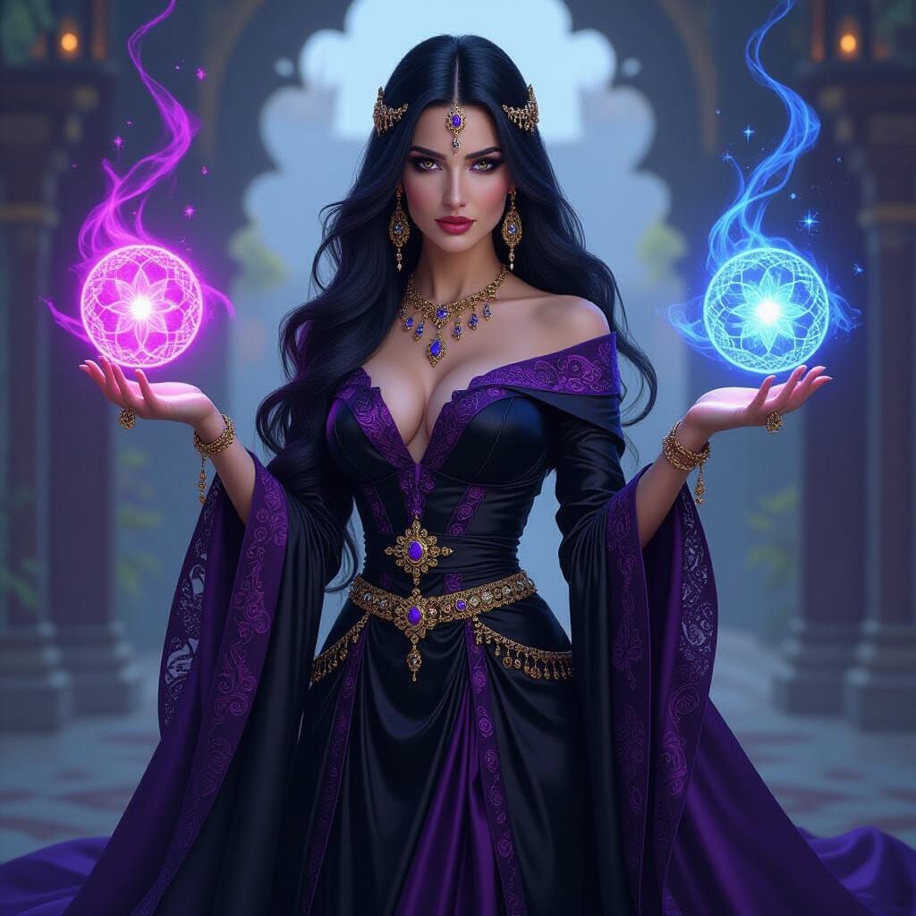 Ottoman Sorceress Sultana Conjuring Magic