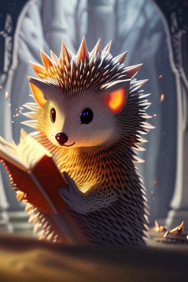 Hedgehog Healer Casting a Spell in Fantasy Art