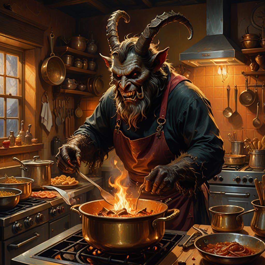 Krampus the Chef: A Culinary Fantasy in Oil