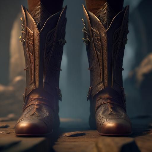 Detailed Elven Boots in Fantasy Concept Art