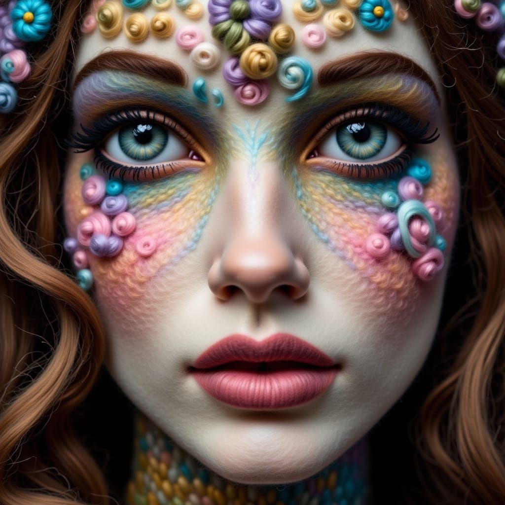 Felted Wool Portrait of a Beautiful Woman