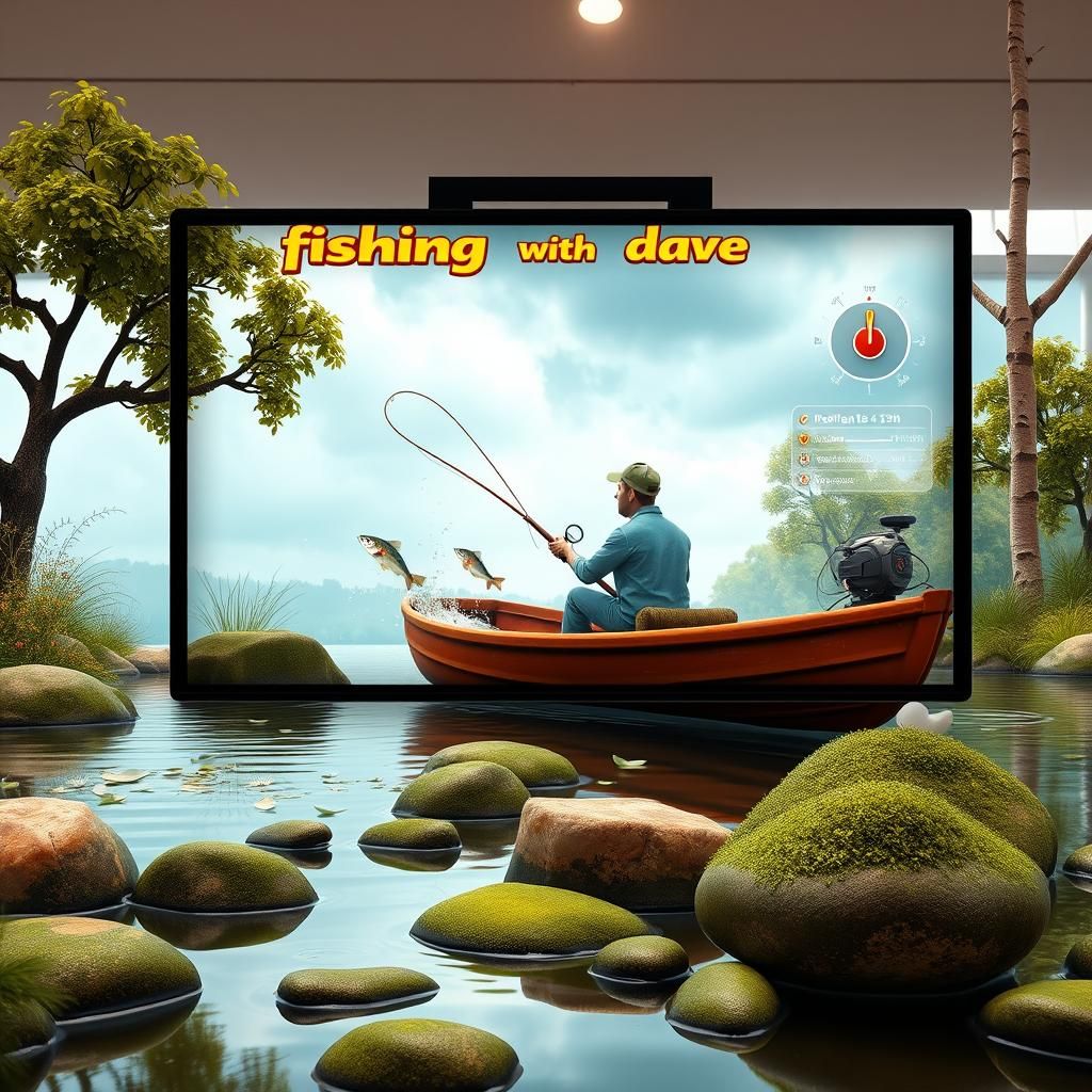 Claymation Arcade Fishing Game on Monitor Screen