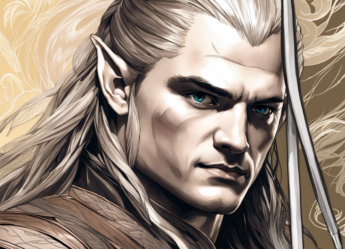 Sketch portrait of Legolas