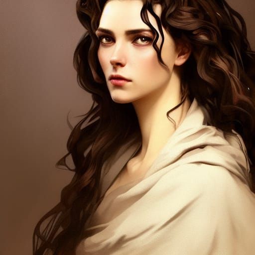 Detailed Portrait of Woman with Serpent Ring