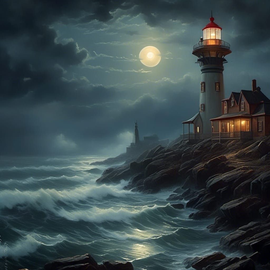 Lighthouse Shines as Fog Rolls In