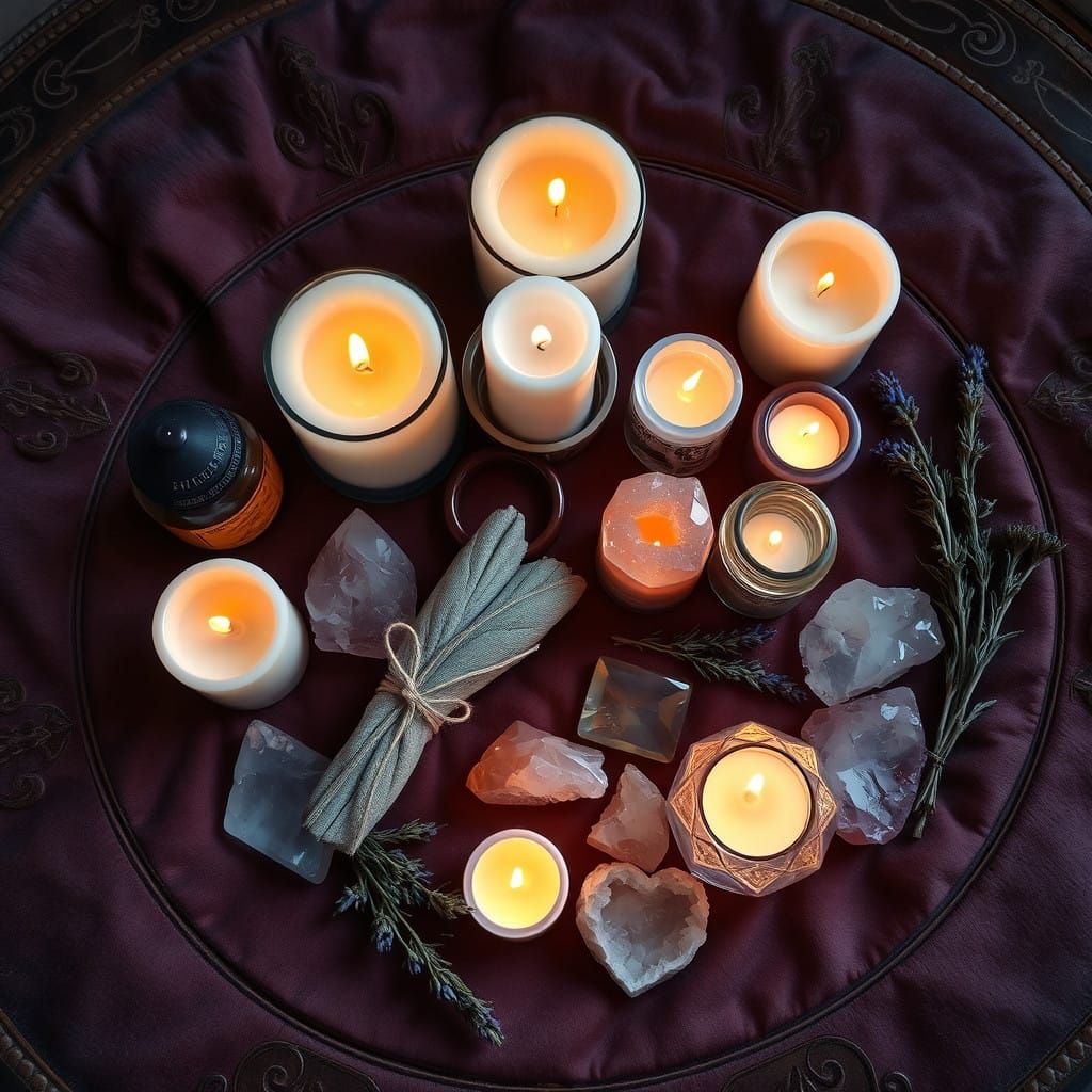 Enchanted Spellcasting Circle in Whimsical Woodland Style